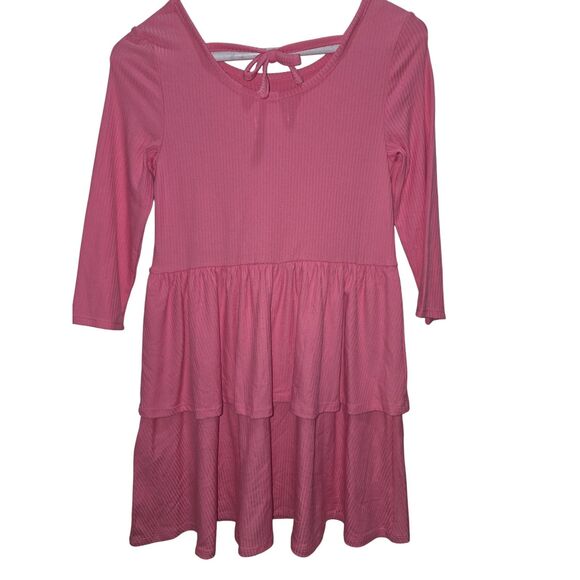 Girls Pink Tiered Dress Size M NWT by Epic Threads – Long Sleeve Ribbed Knit - Picture 4 of 8